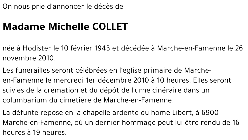 Michelle COLLET