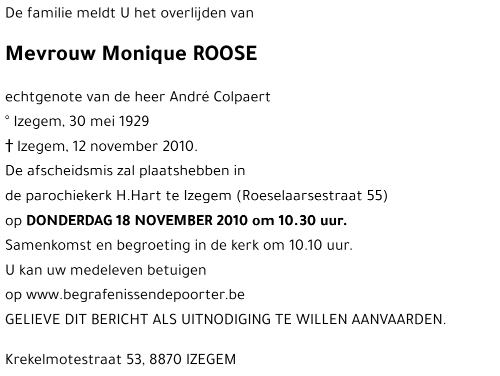 Monique ROOSE