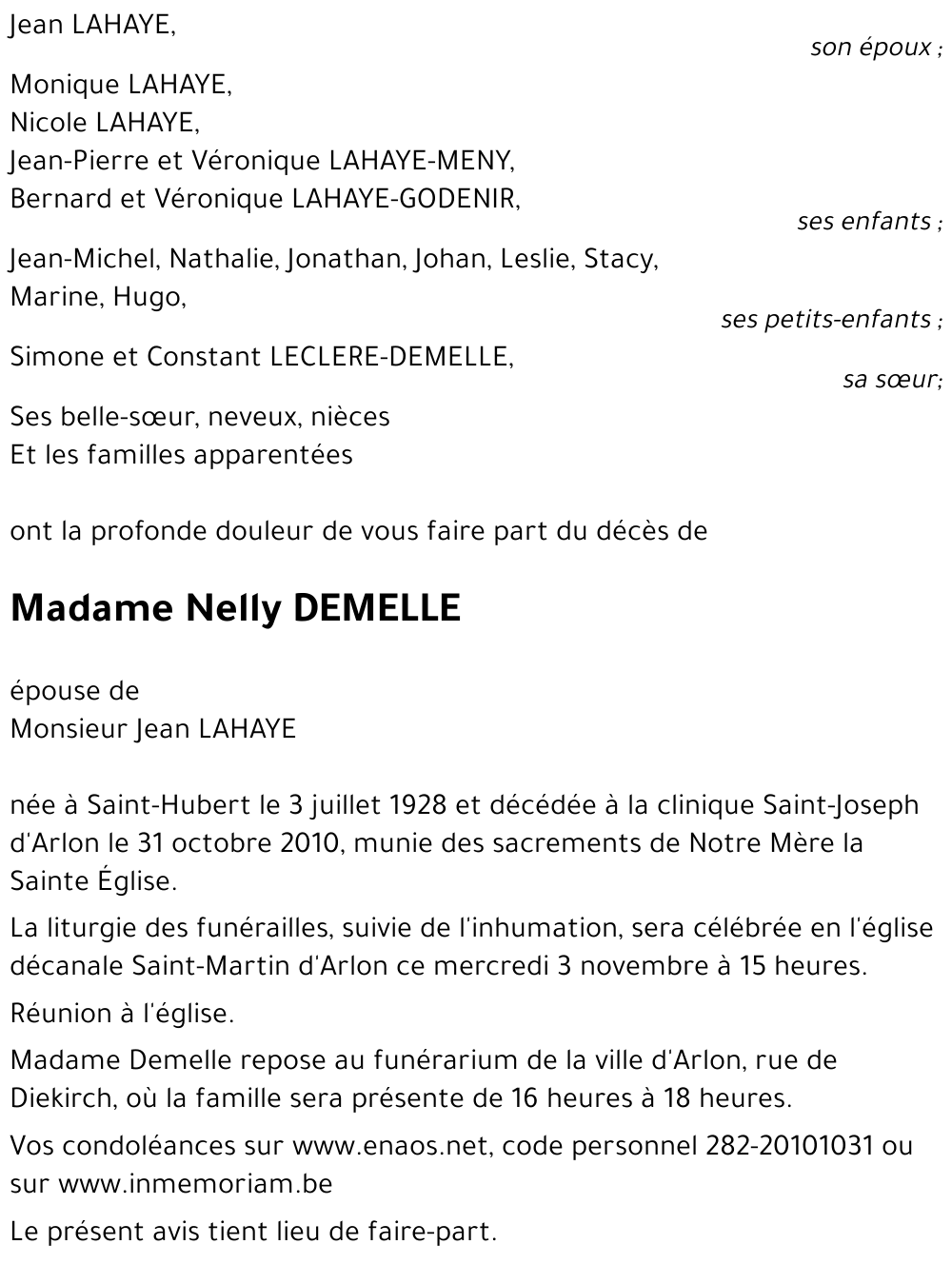 Nelly DEMELLE