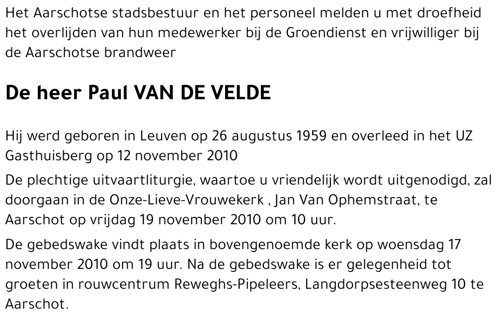 Paul VAN DE VELDE