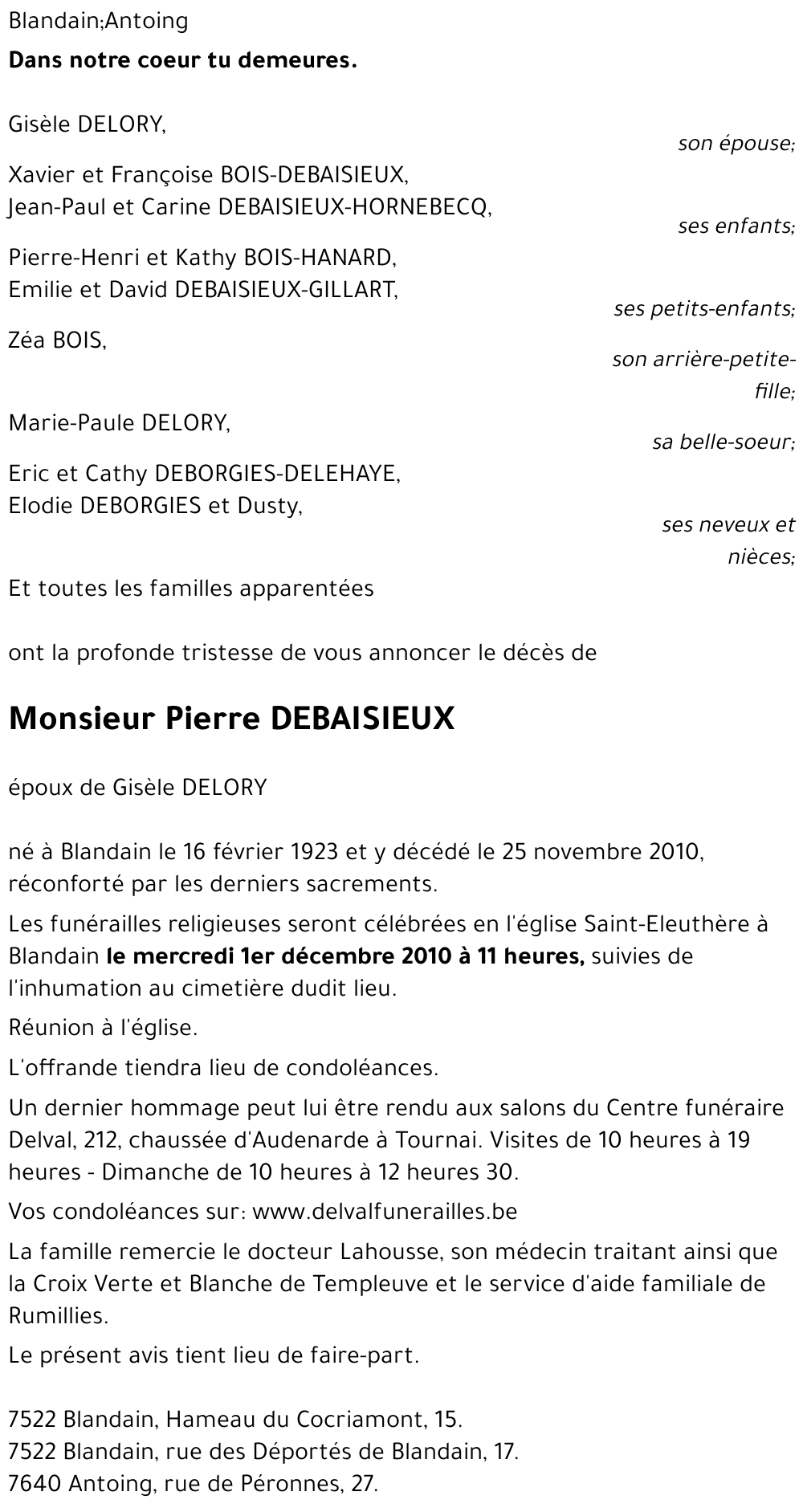 Pierre DEBAISIEUX