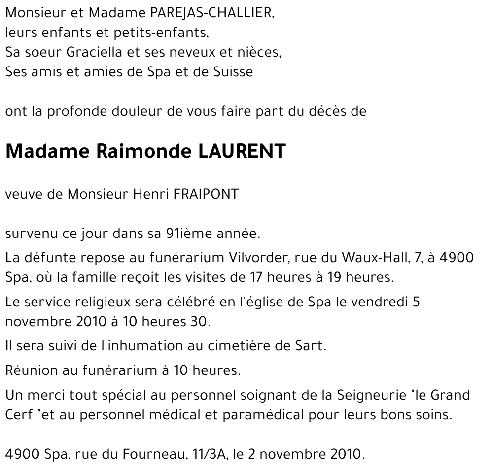 Raimonde LAURENT