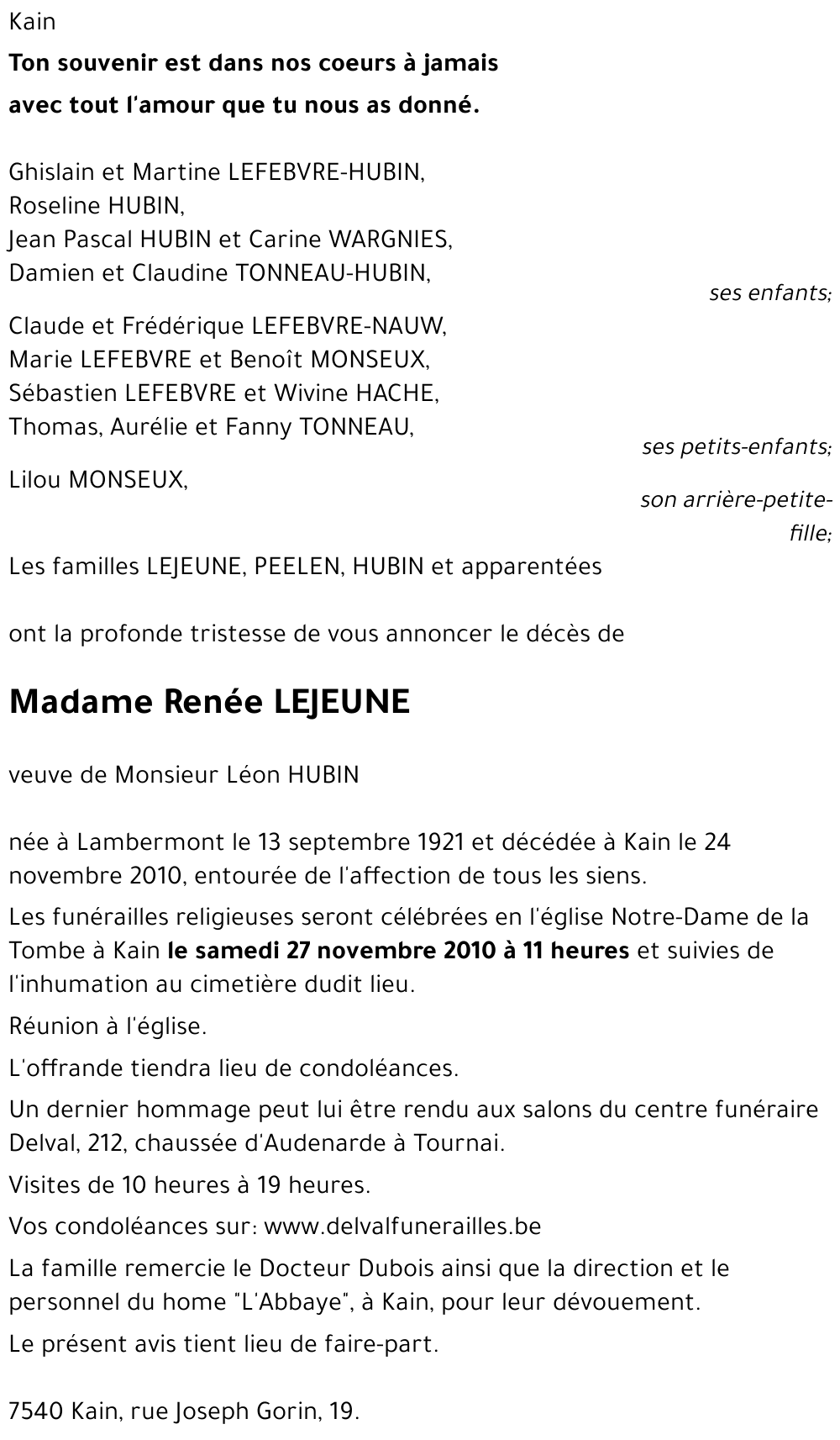 Renée LEJEUNE