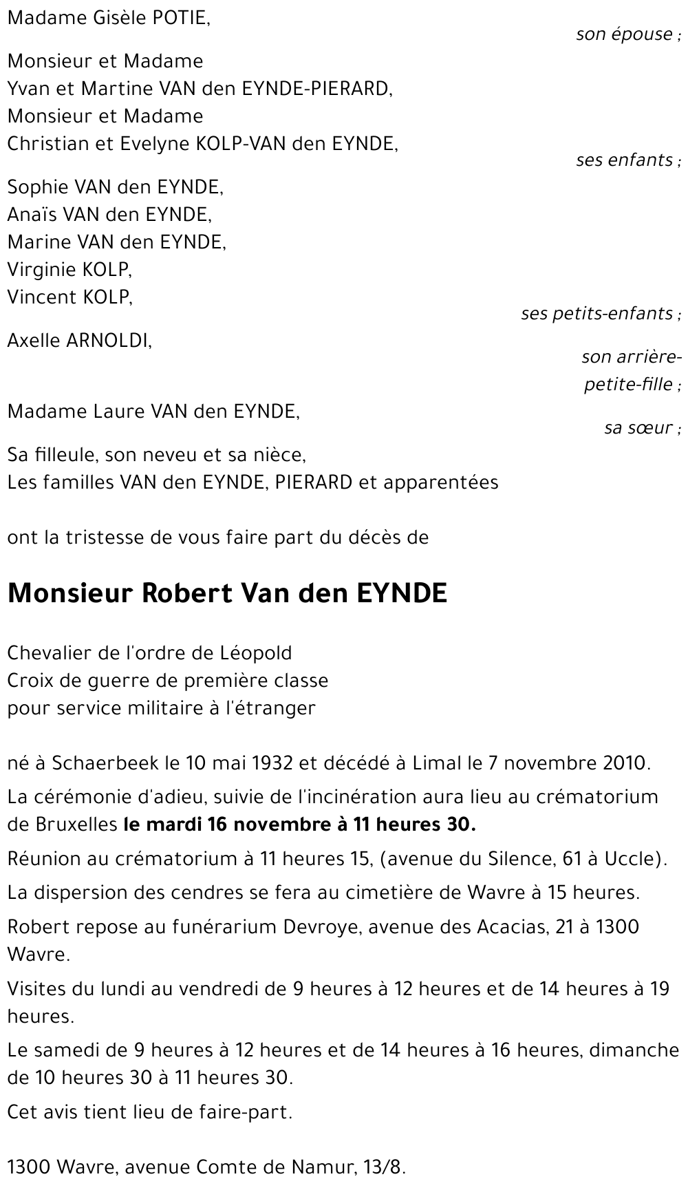 Robert Van den EYNDE