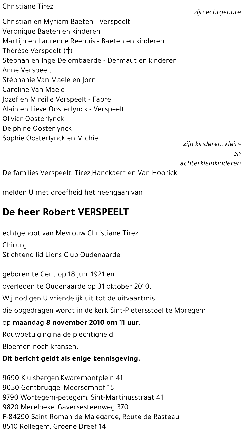 Robert VERSPEELT