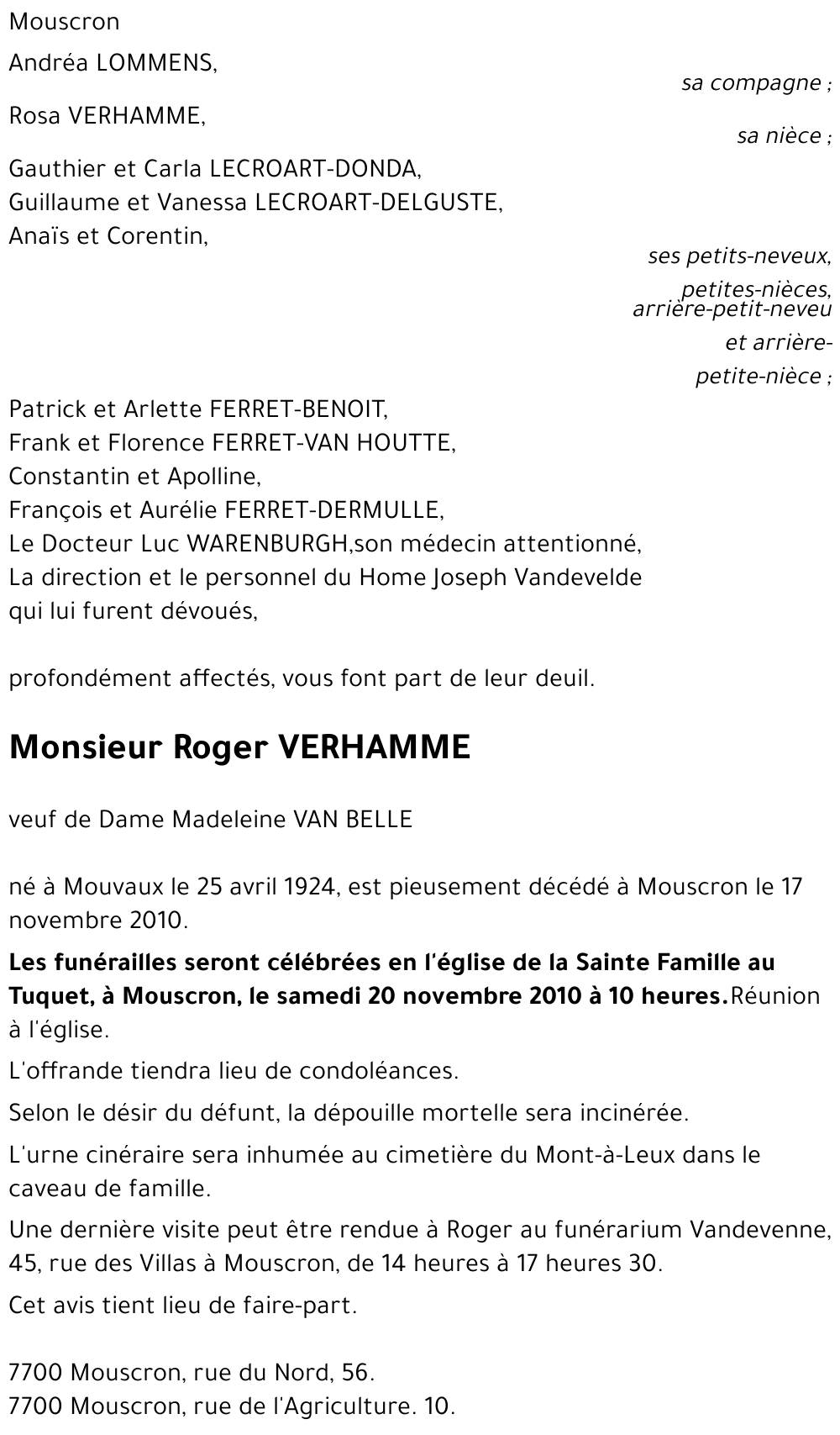 Roger VERHAMME