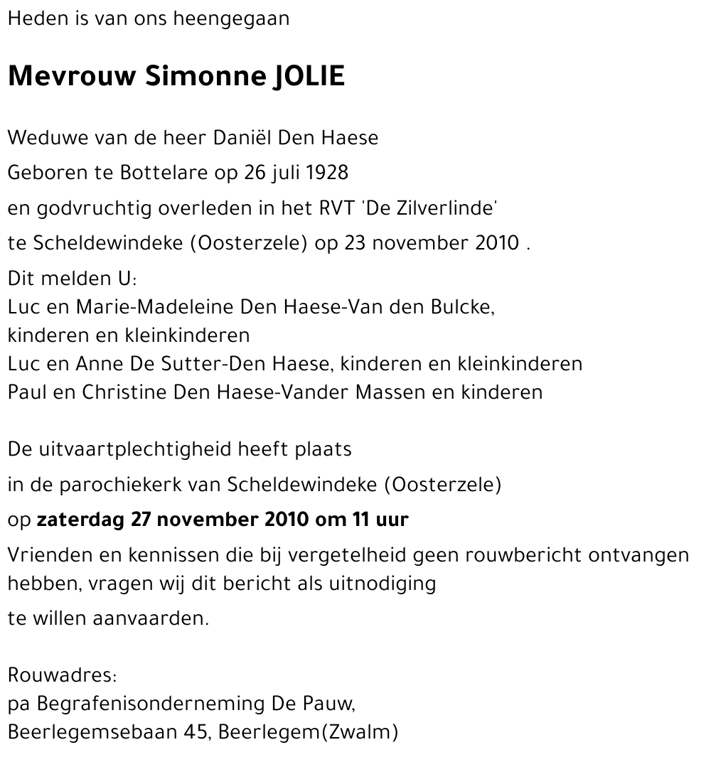 Simonne JOLIE