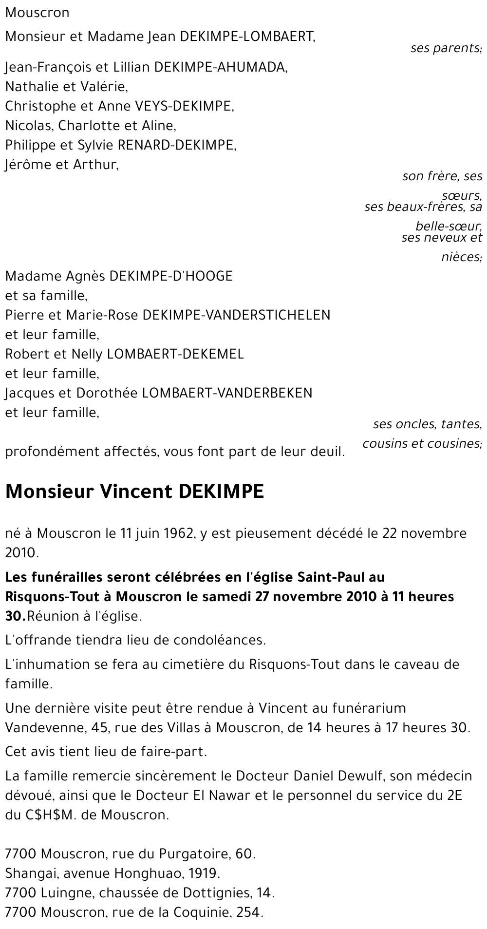 Vincent DEKIMPE