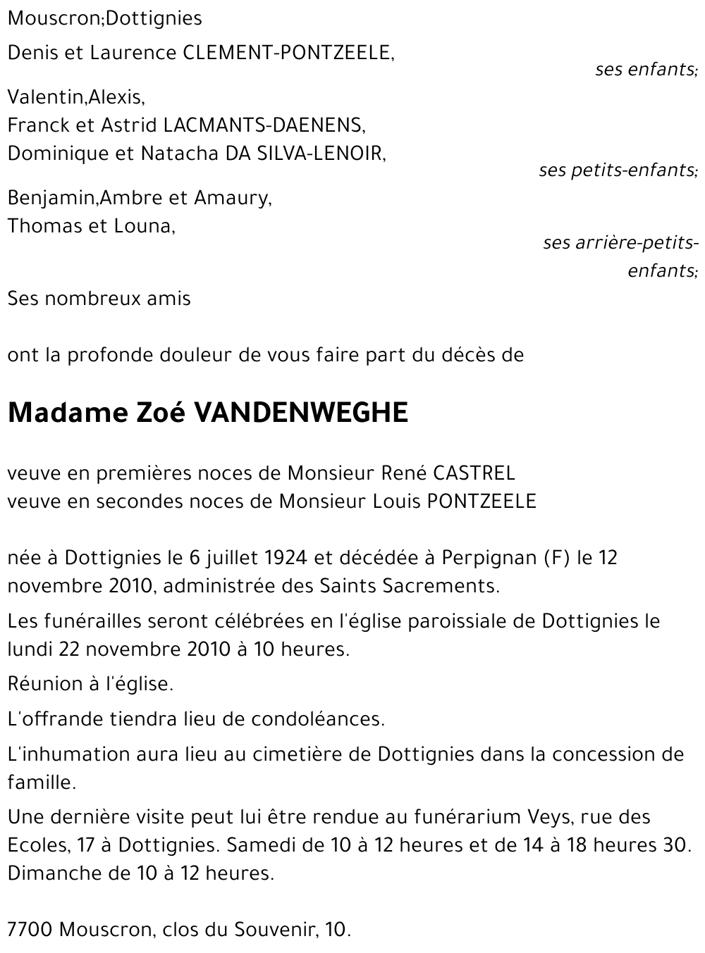 Zoé VANDENWEGHE