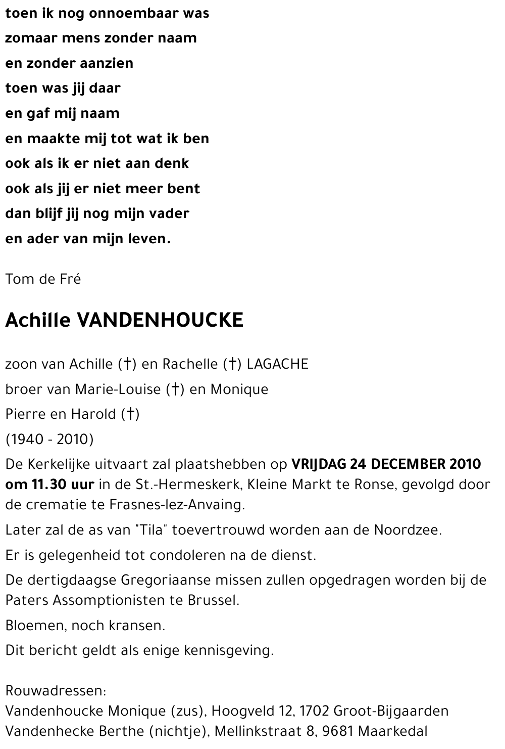 Achille VANDENHOUCKE