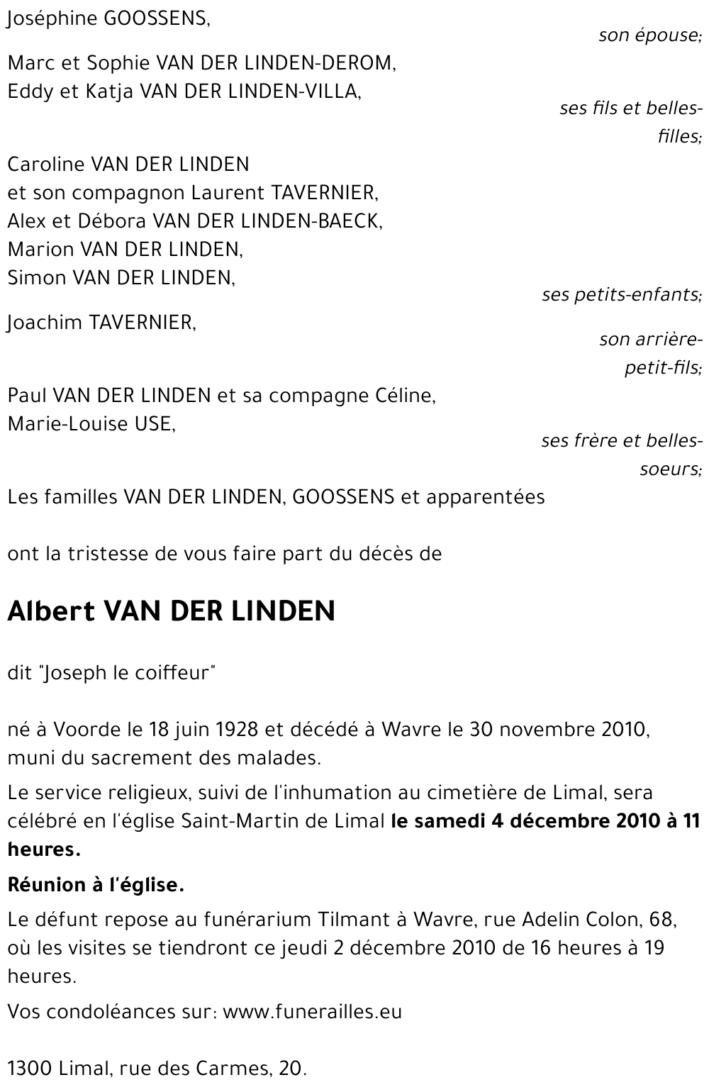 Albert VAN DER LINDEN