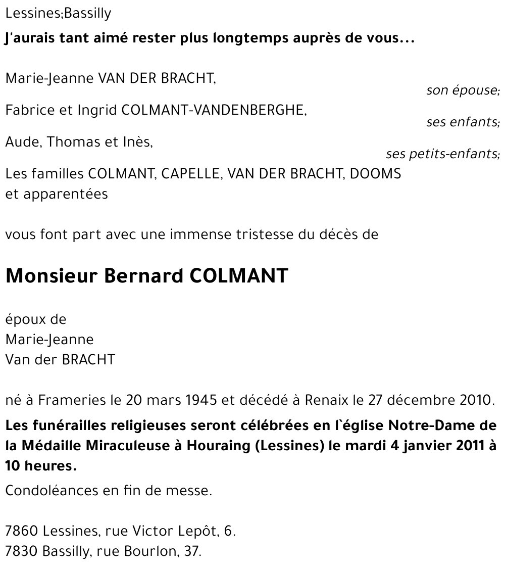 Bernard COLMANT