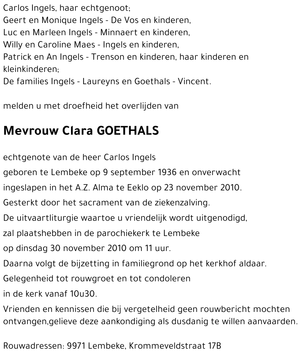 Clara GOETHALS