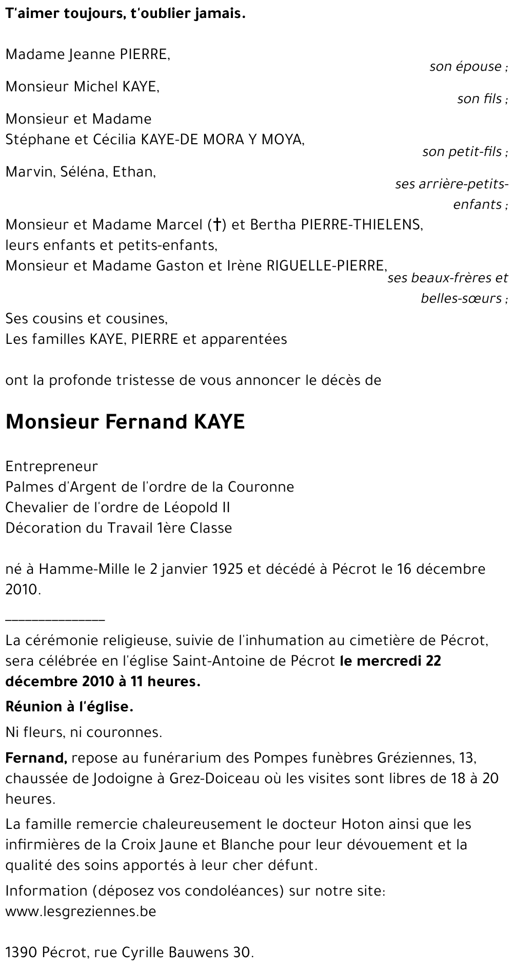 Fernand KAYE