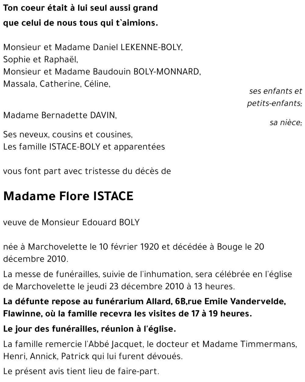 Flore ISTACE