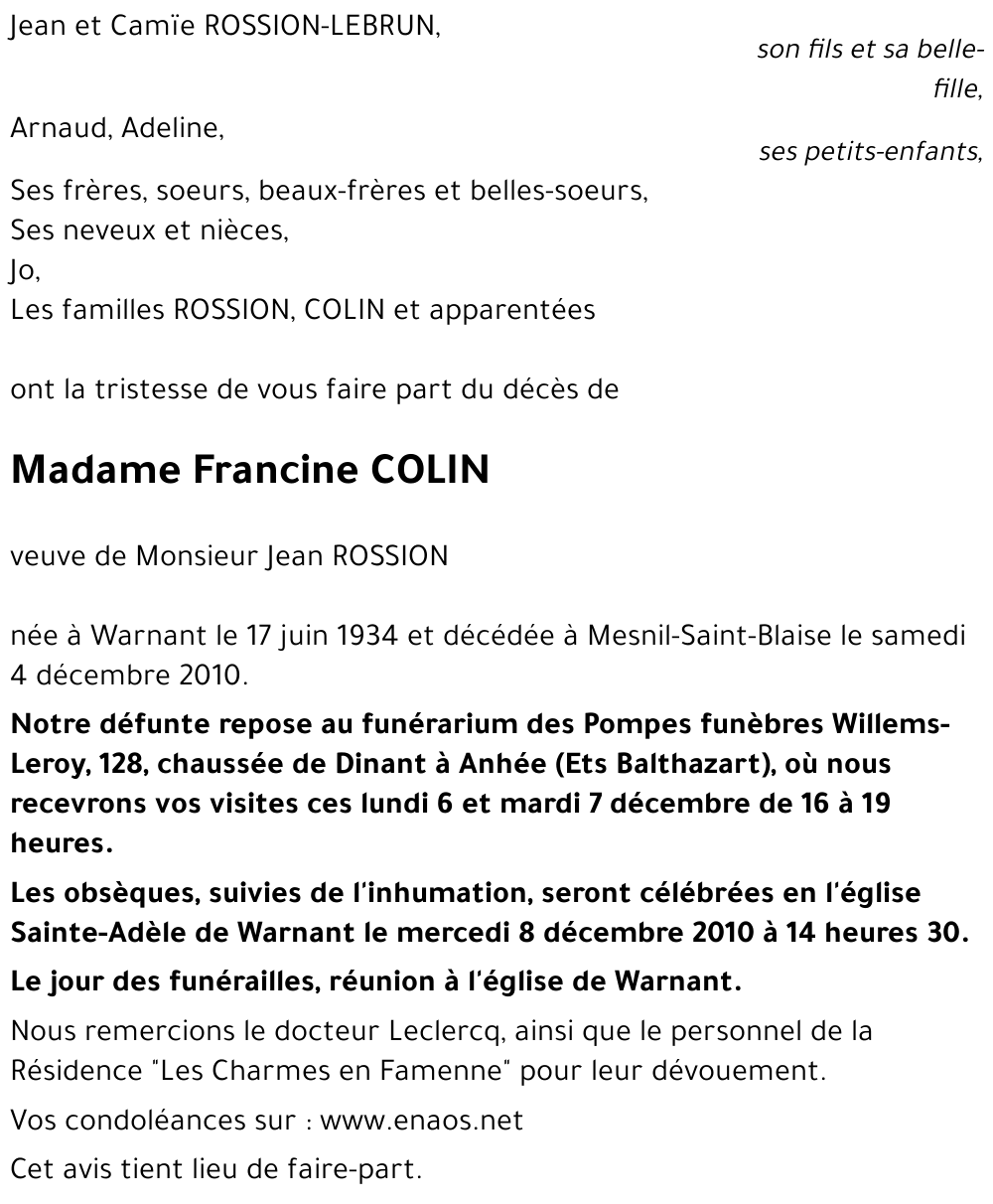 Francine COLIN