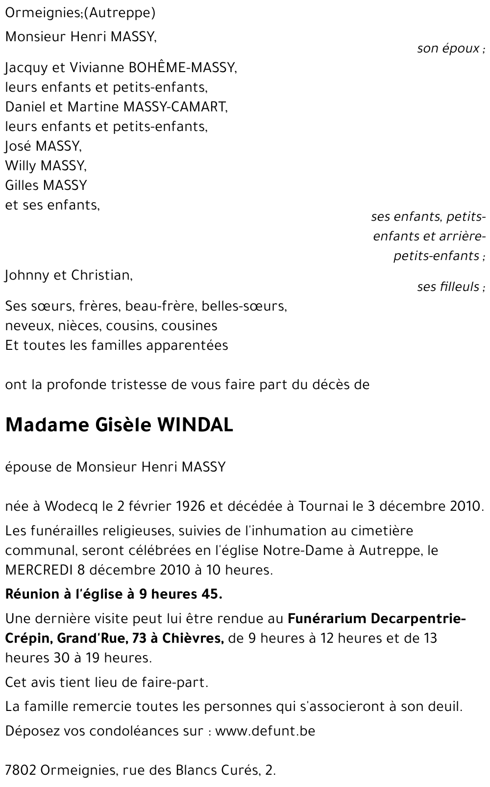 Gisèle WINDAL