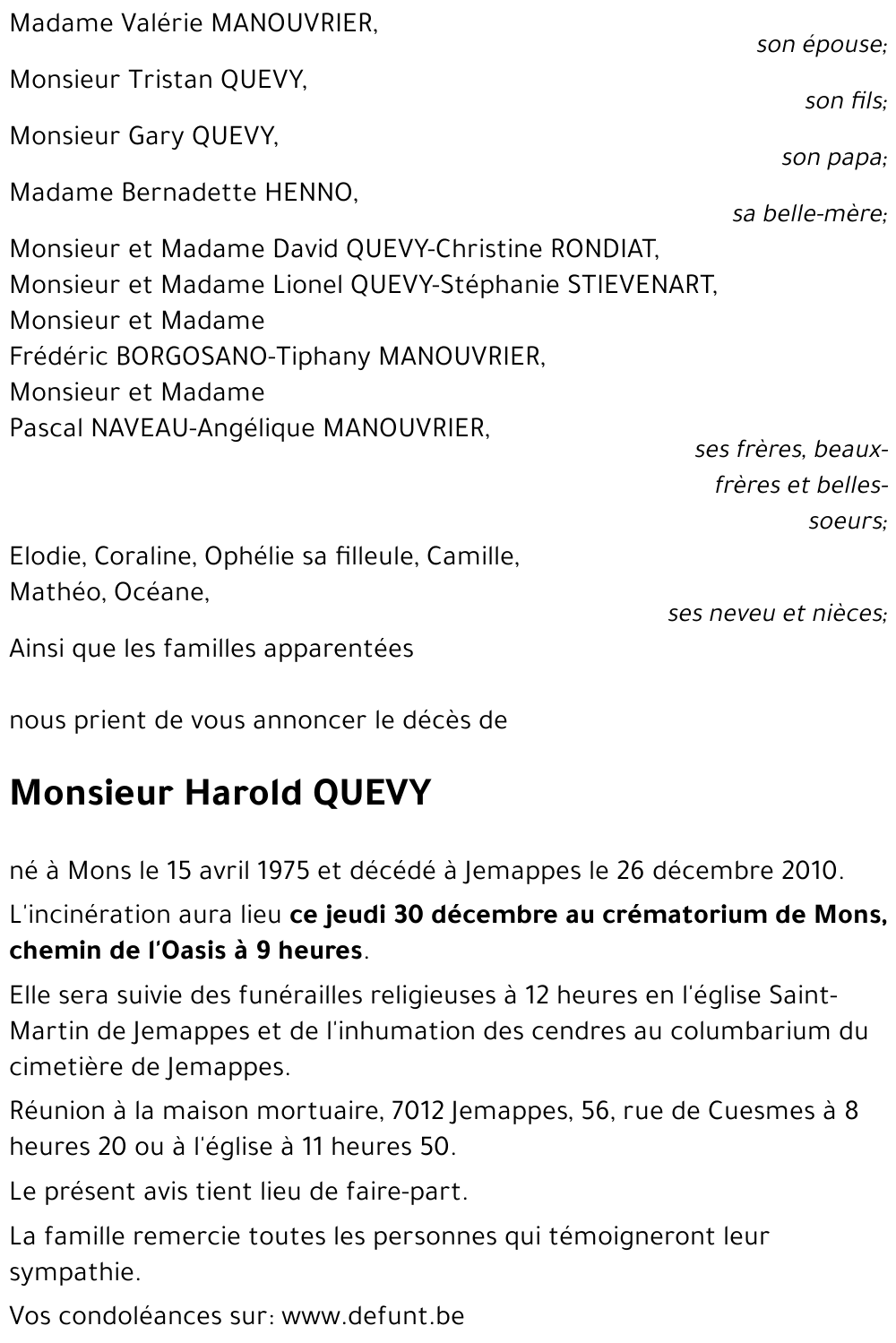 Harold QUEVY