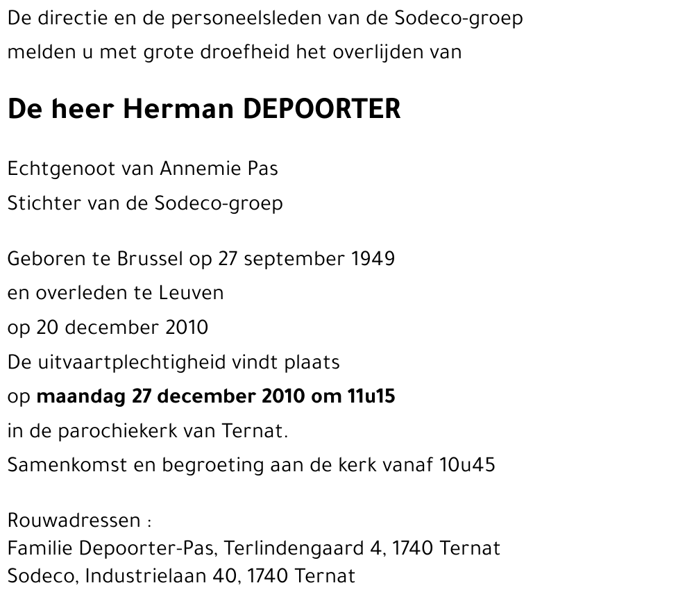 Herman DEPOORTER