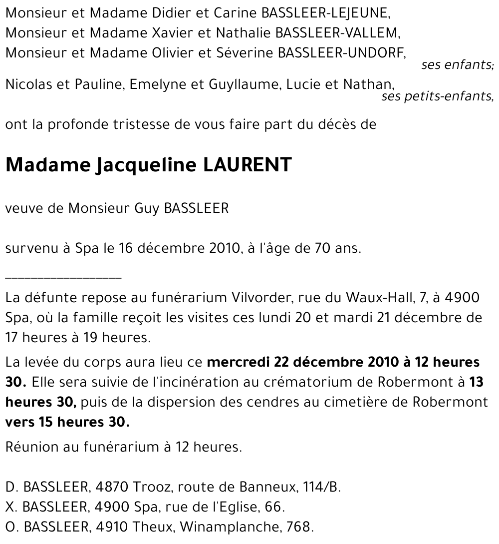 Jacqueline LAURENT
