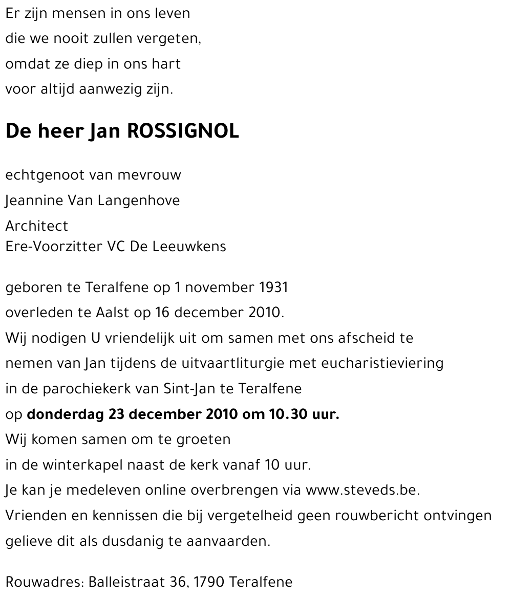 Jan ROSSIGNOL