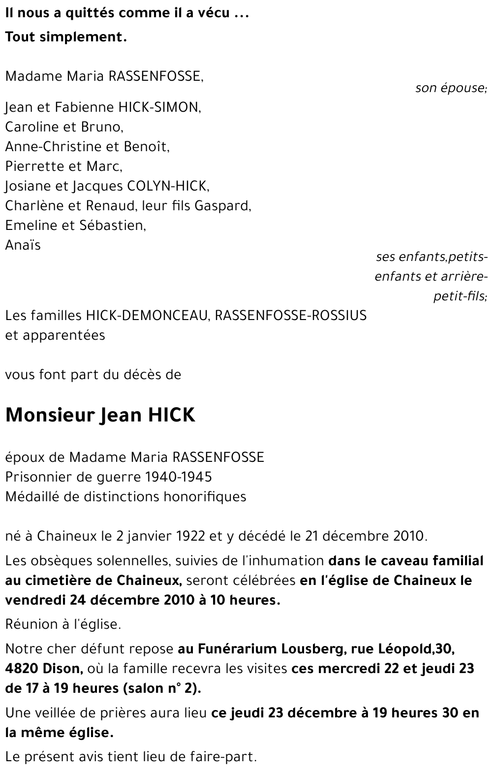 Jean HICK