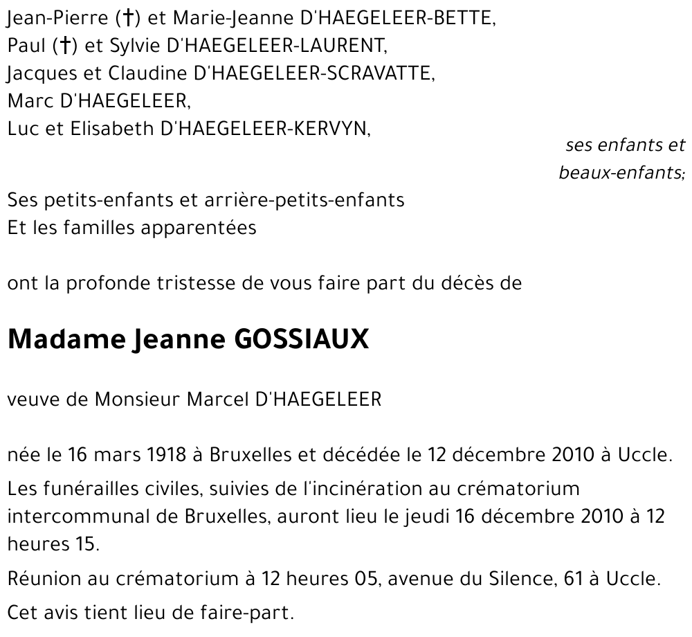 Jeanne GOSSIAUX