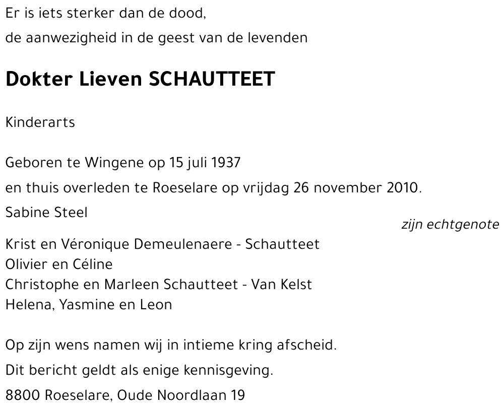 Lieven SCHAUTTEET