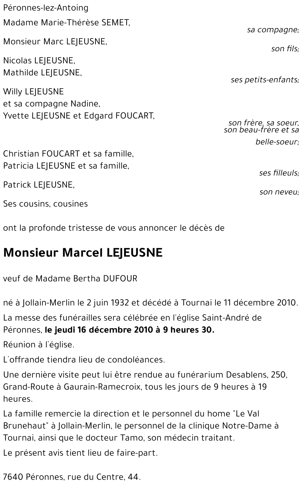 Marcel LEJEUSNE