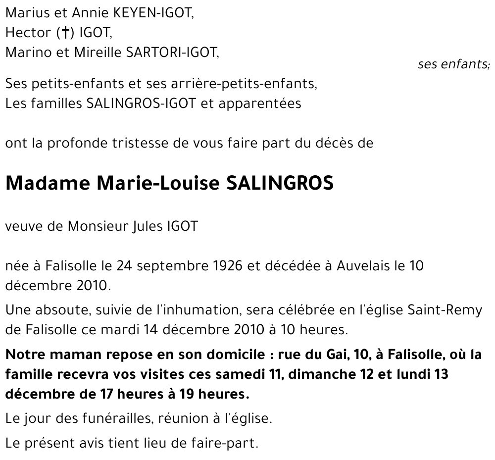 Marie-Louise SALINGROS