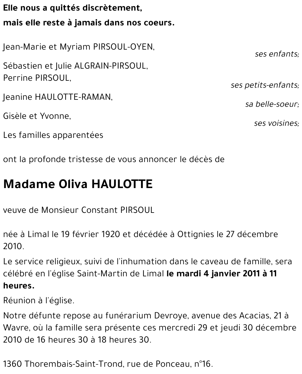 Oliva HAULOTTE