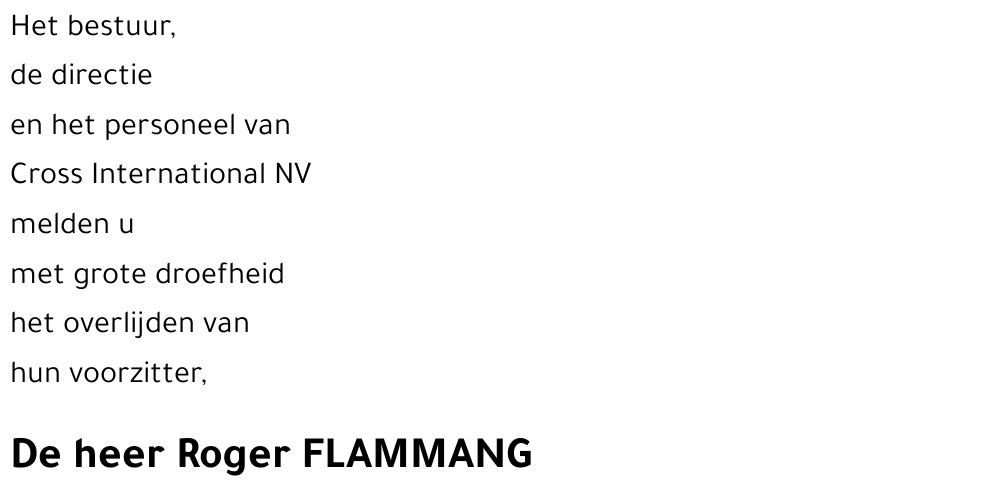 Roger FLAMMANG