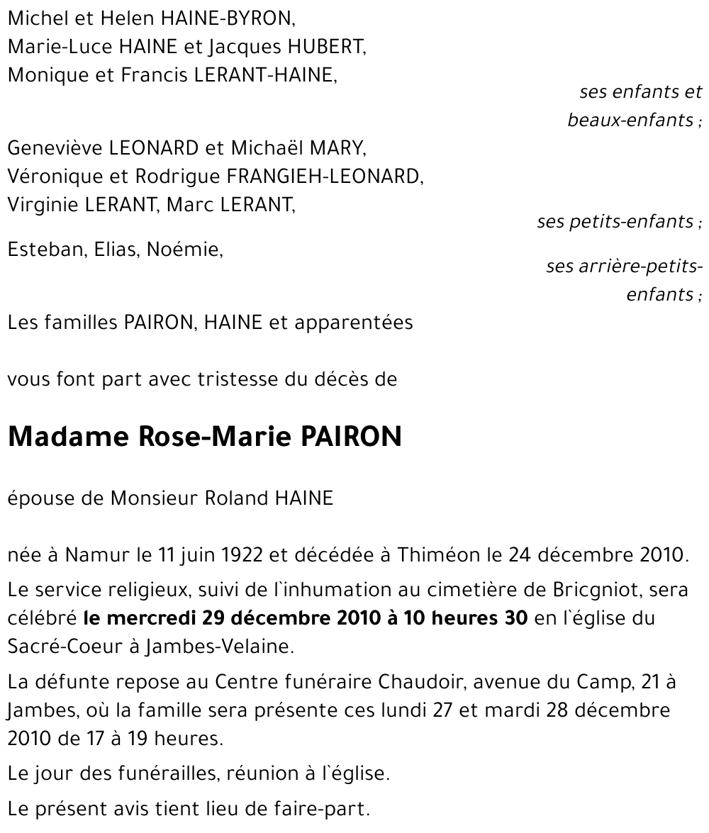 Rose-Marie PAIRON