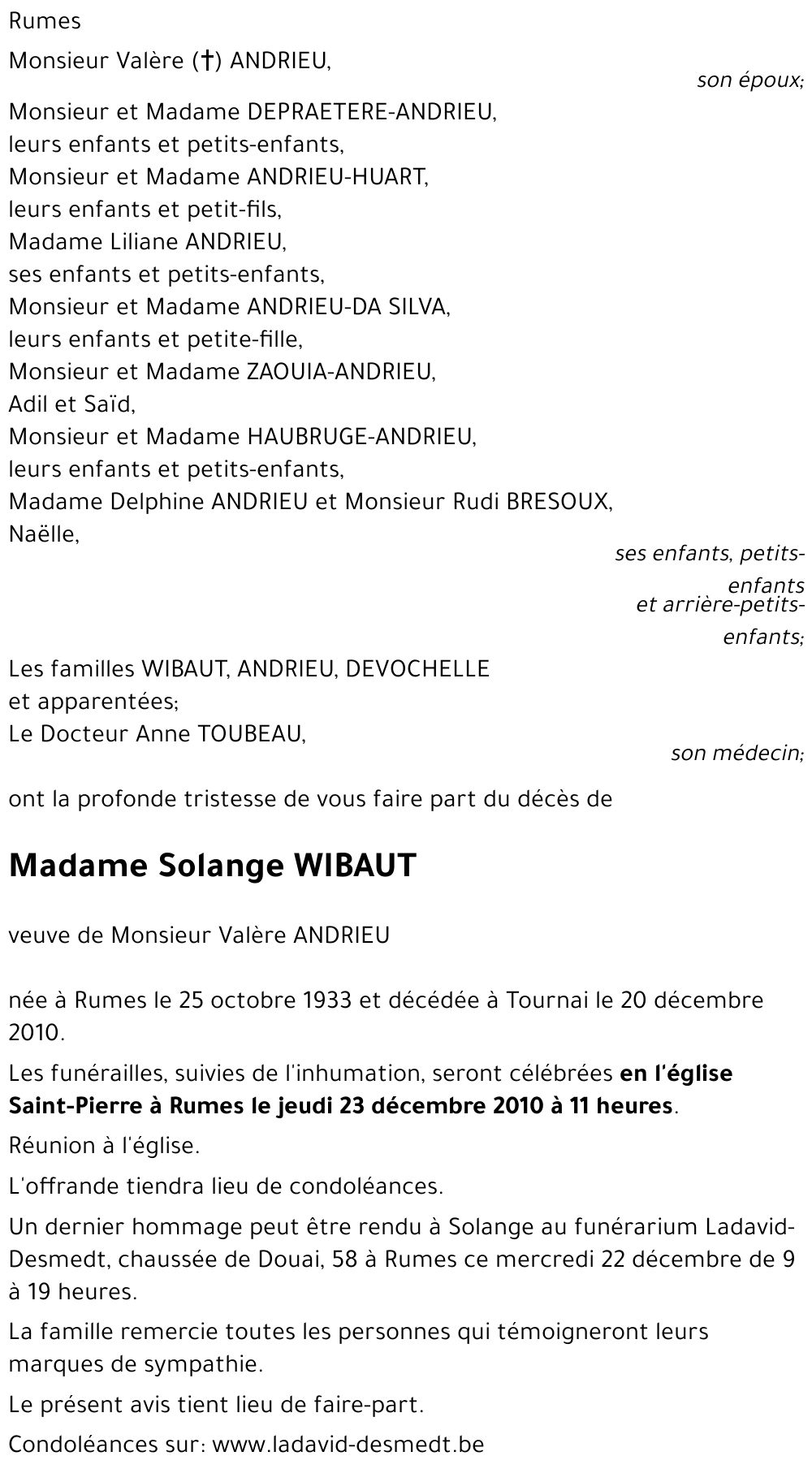 Solange WIBAUT
