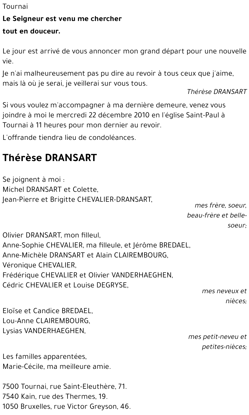 Thérèse DRANSART