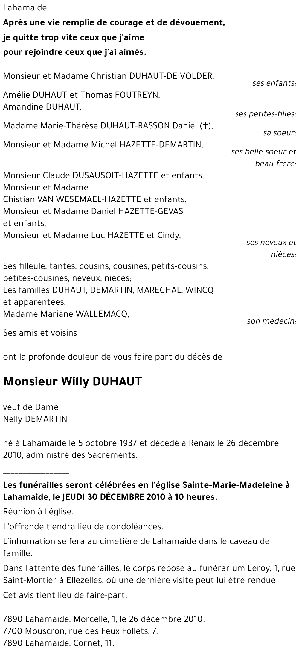 Willy DUHAUT