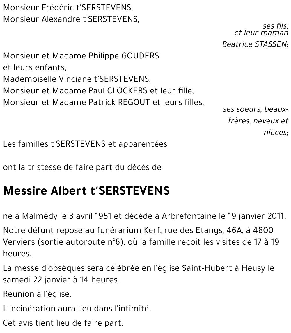 Albert t'SERSTEVENS