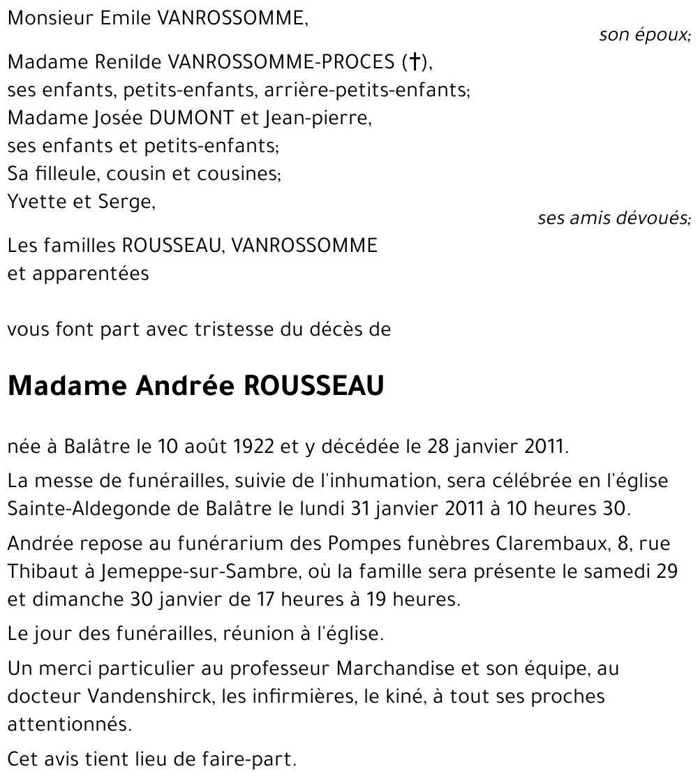 Andrée ROUSSEAU