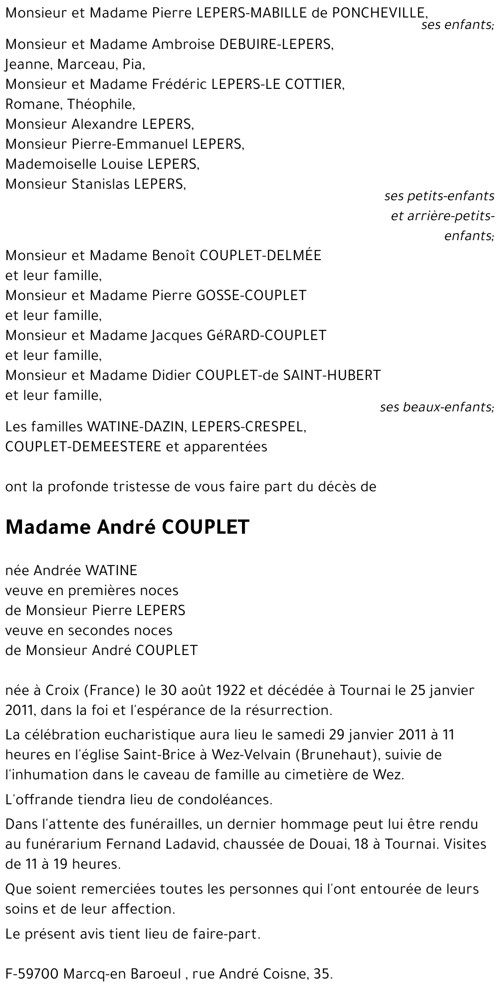 Andrée WATINE