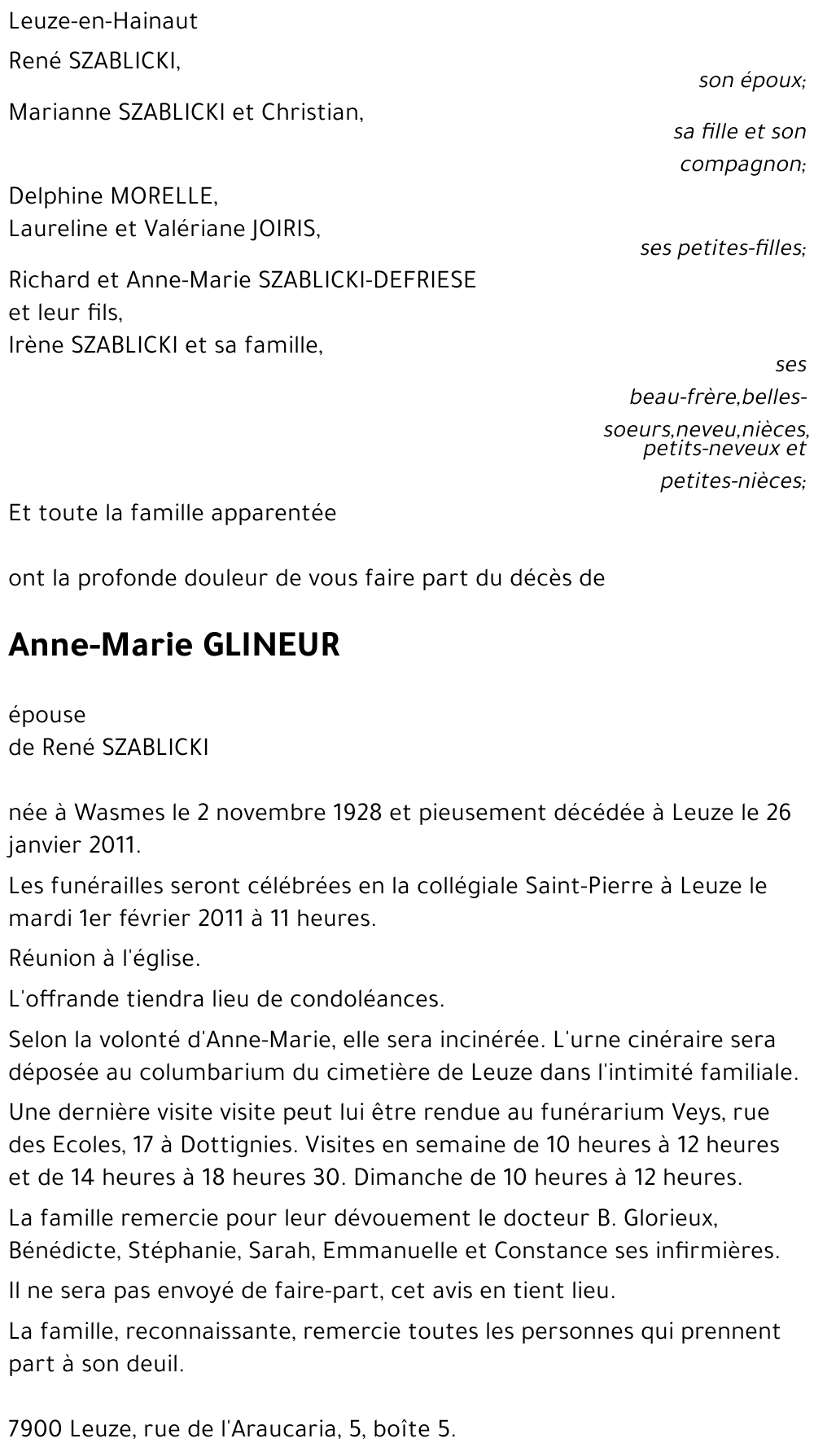 Anne-Marie GLINEUR