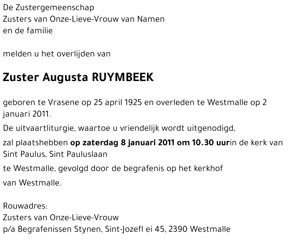 Augusta RUYMBEEK
