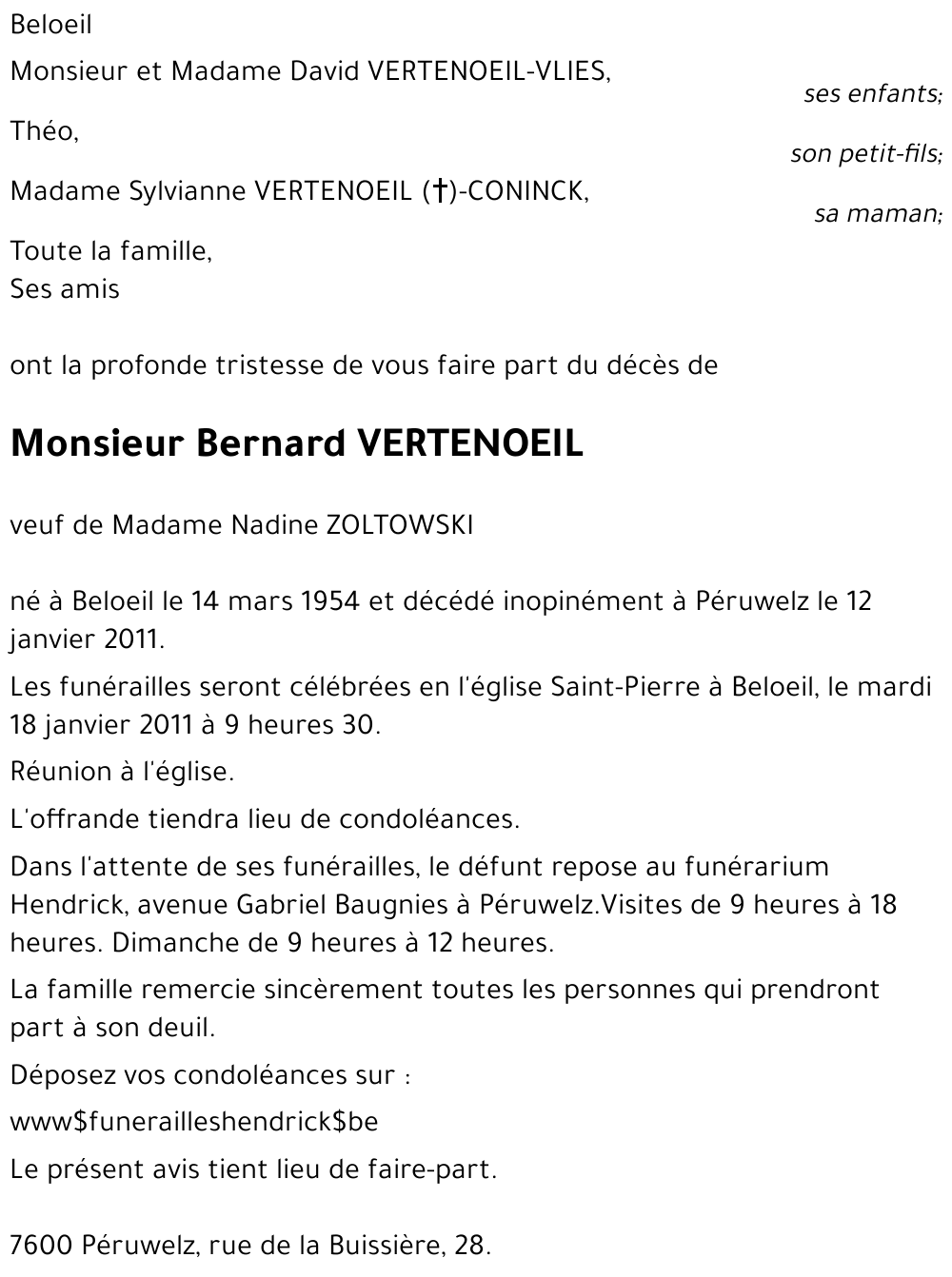 Bernard VERTENOEIL