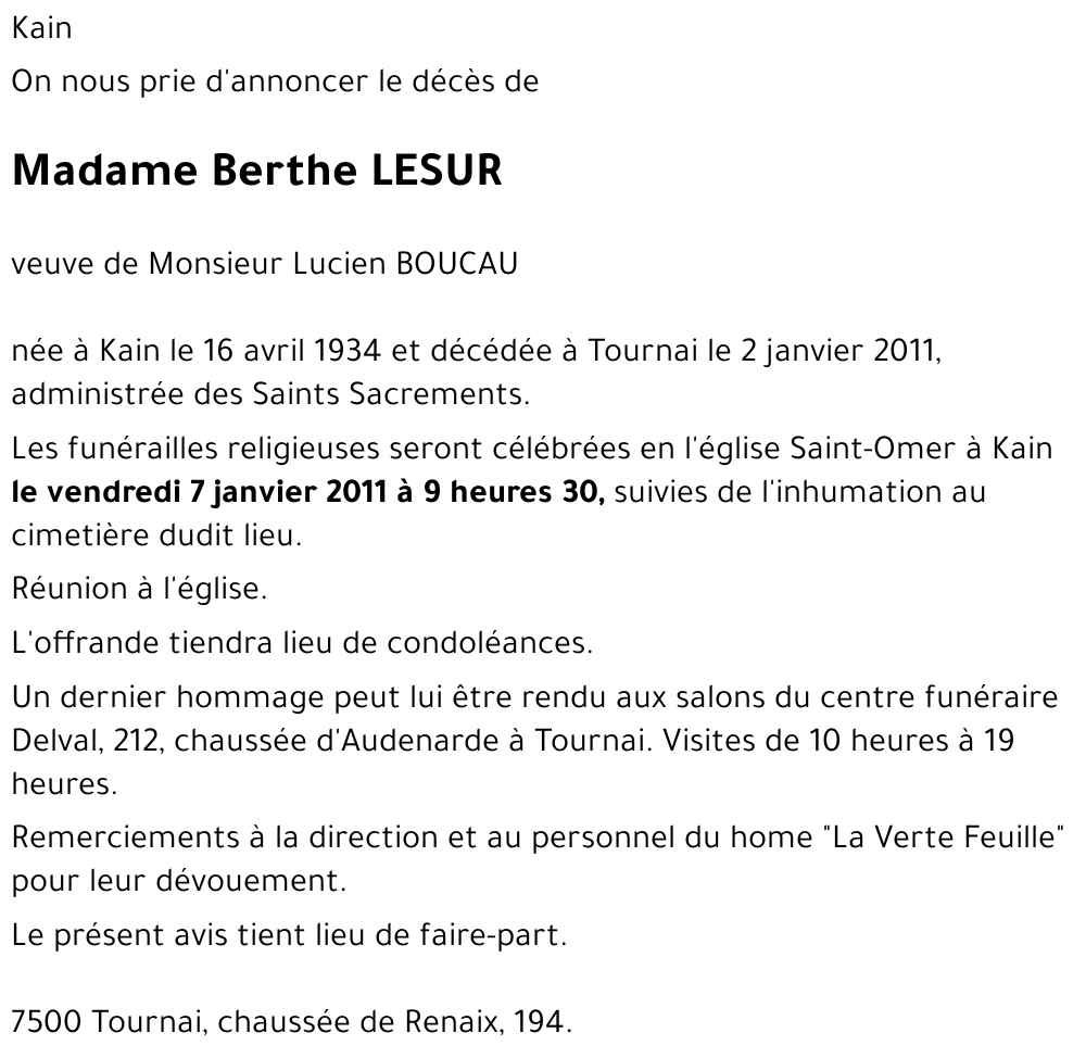 Berthe LESUR