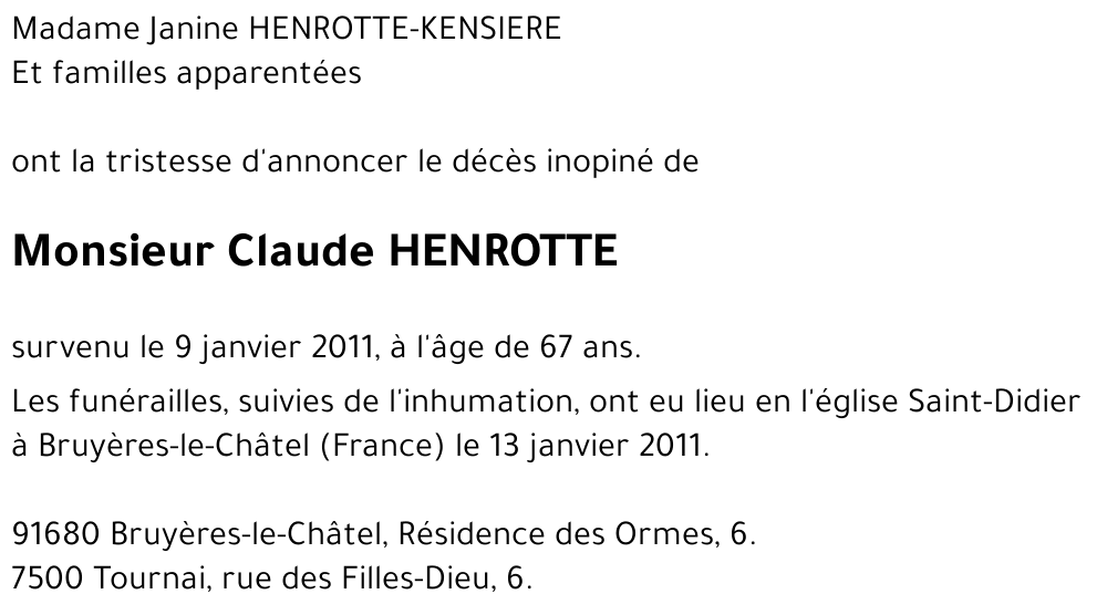 Claude HENROTTE