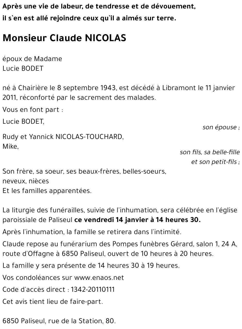 Claude NICOLAS