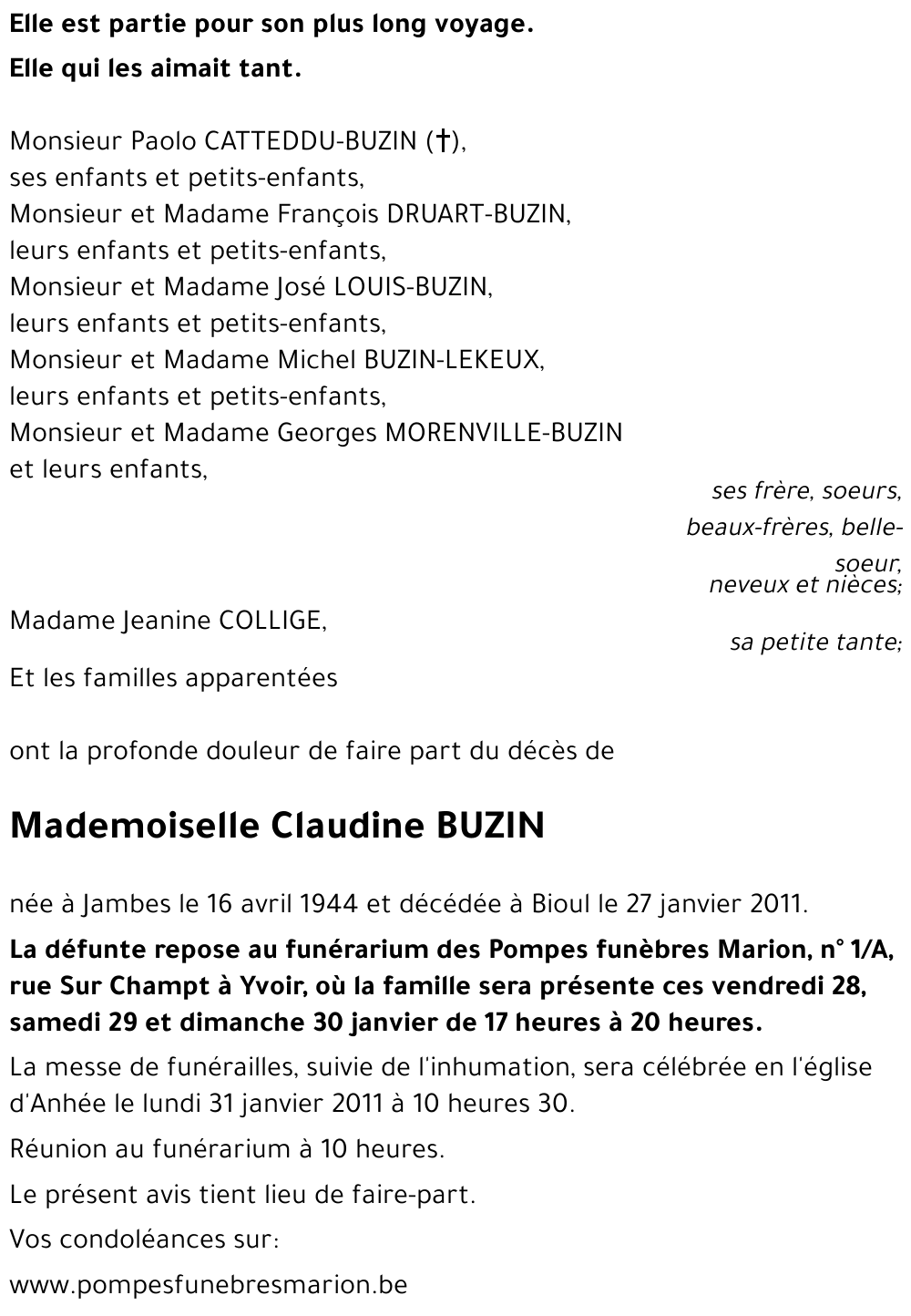 Claudine BUZIN