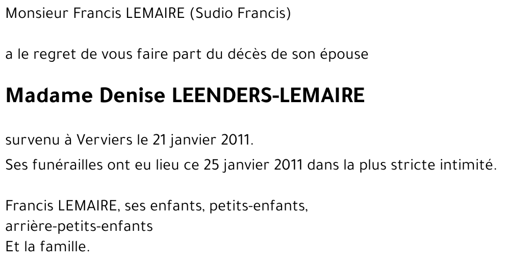 Denise LEENDERS-LEMAIRE