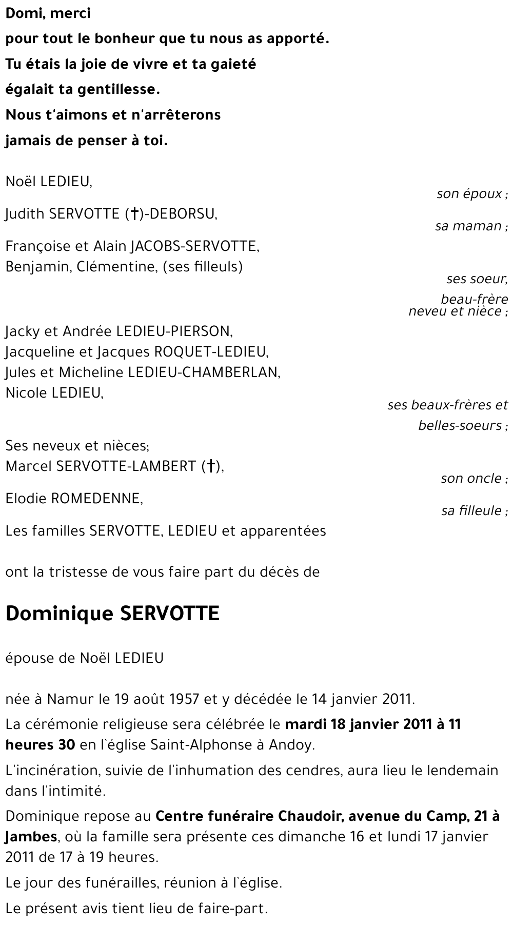 Dominique SERVOTTE