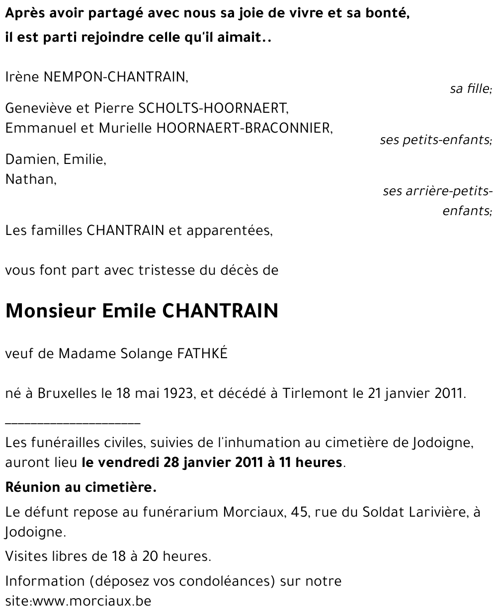 Emile CHANTRAIN