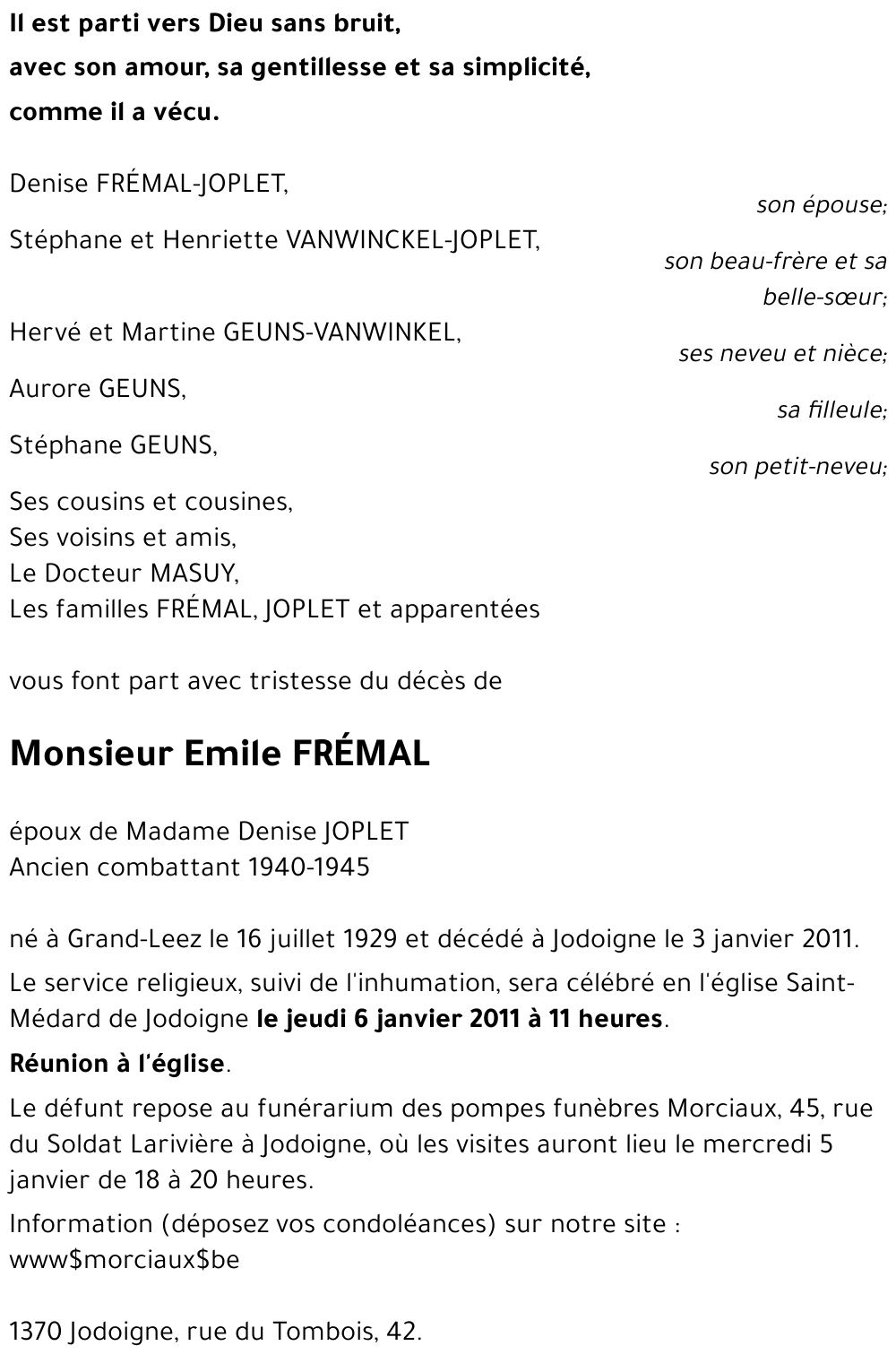 Emile FREMAL